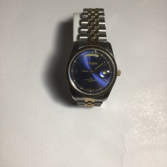 Gruen Vintage Silver Gold Tone President Style Watch 39 mm NOS - Picture 8 of 9